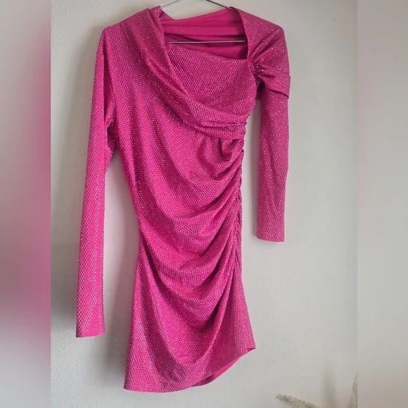 Cult Gaia Nicole Dress in Dragonfruit Cut Out Asymmetrical Mini Dress XS - Picture 8 of 16